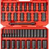 Tekton 1/2 Inch Drive Deep 6-Point Impact Socket Set, 45-Piece (5/16 1-1/4 In., 8-32 Mm) | * Best