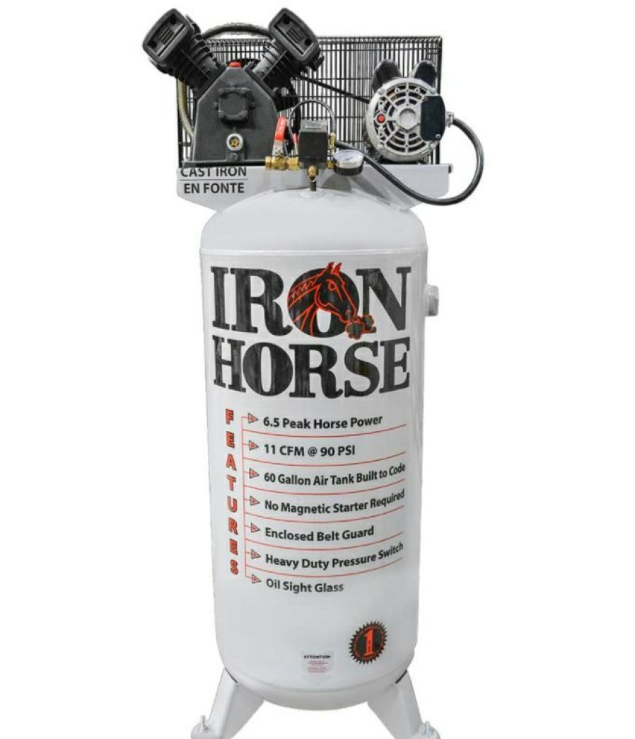 Iron Horse Ihd6160V1 Air Compressor, 6.5 Hp, 60 Gallon Vertical Tank | * Best