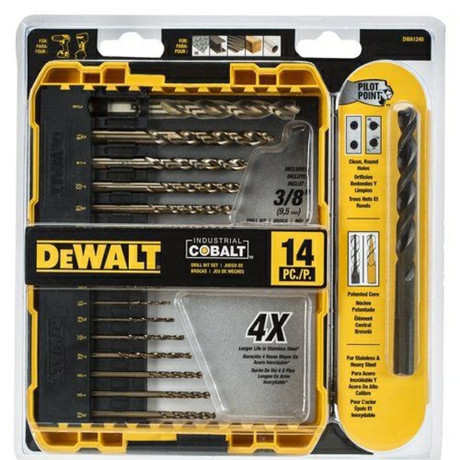 Dewalt 14 Pc Pilot Point Industrial Cobalt Drill Bit Set | * New