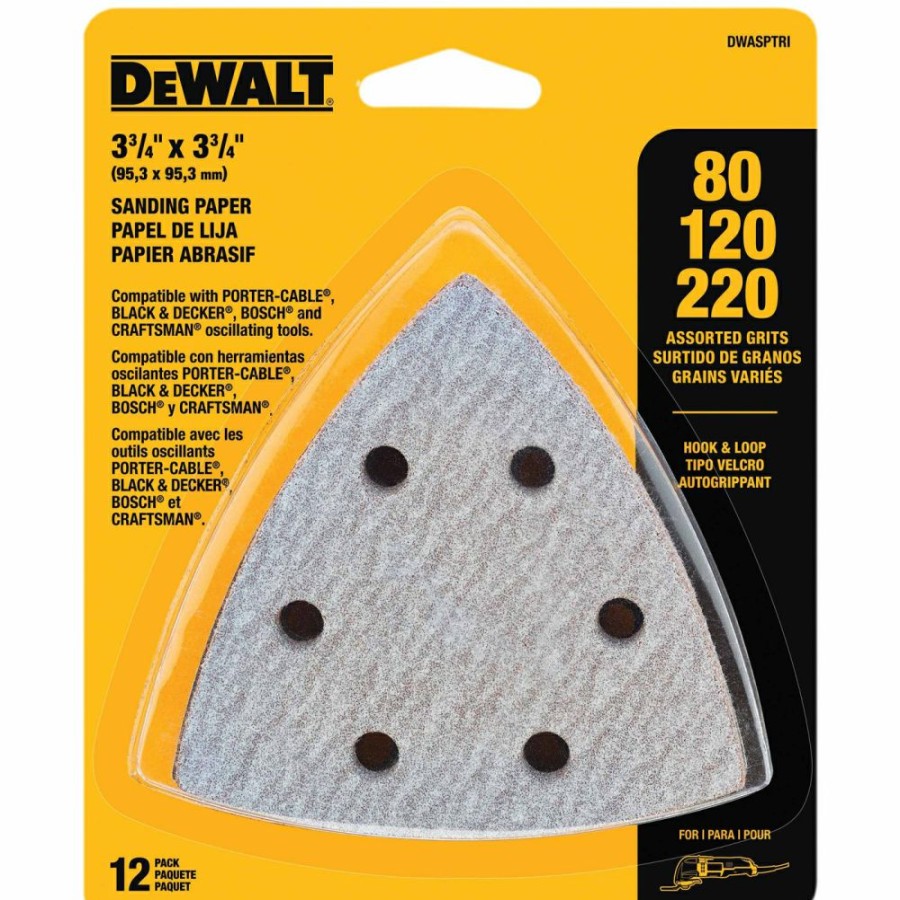 Dewalt Hook And Loop Triangle Sandpaper Assorted 12 Pack | * Best