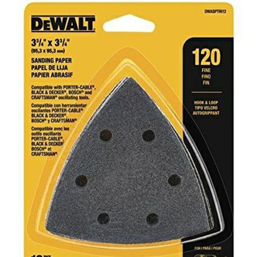 Dewalt 12 Pk Hook And Loop Triangle Sandpaper | * Hot