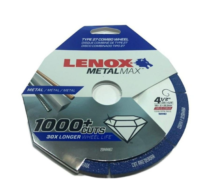 Lenox Metalmax 4.5 X 7/8 Diamond Wheel Type 27, Depressed Center, Angle Grinder | * Best