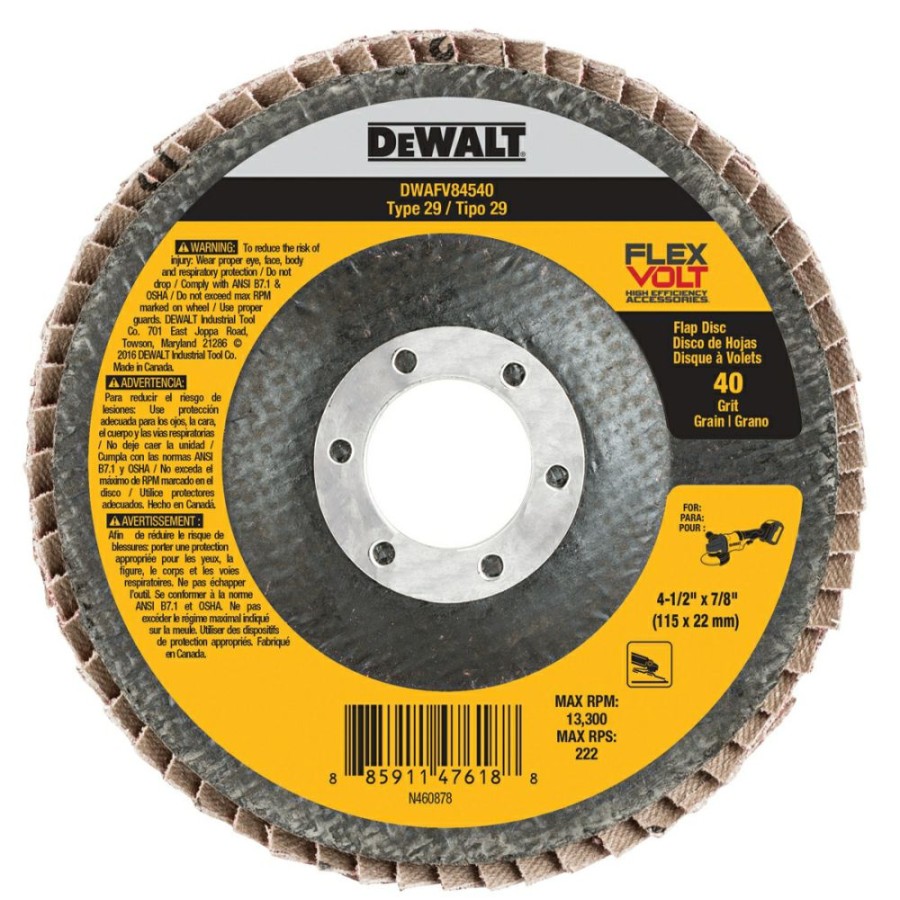 Dewalt 4 1/2 X 7/8 Flexvolt Flap Discs Type 29 | * Online