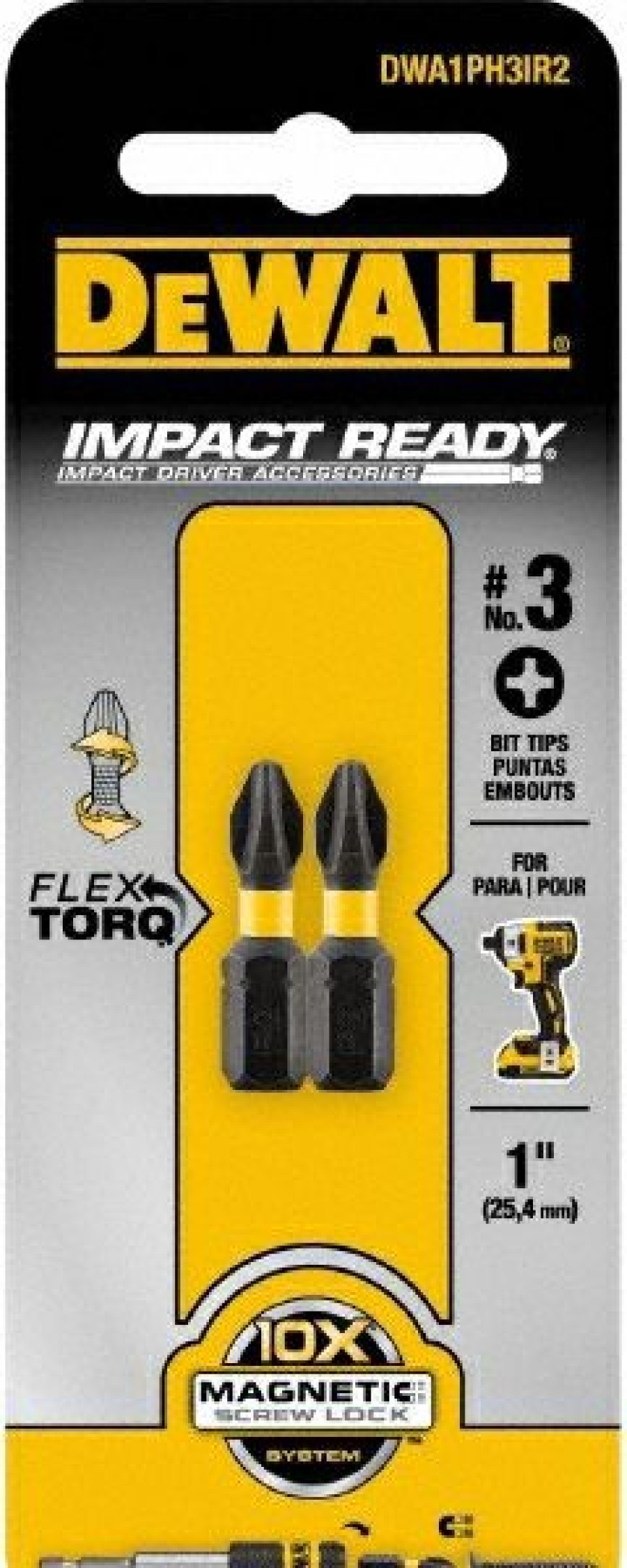 Dewalt 1 In Flextorq Screwdriving Bit Ph3 Tip 2 Pack | * Online