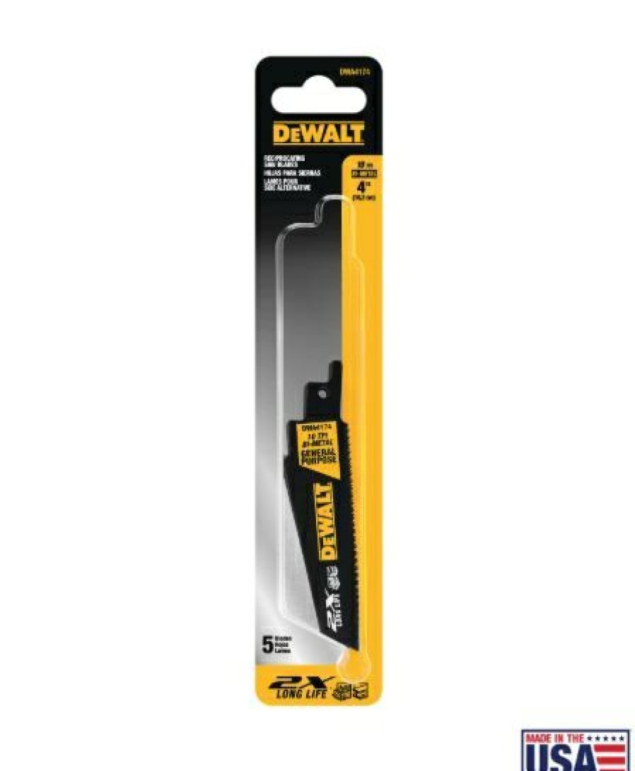 Dewalt 2X Long Life Wood And Metal Cutting Reciprocating Saw Blades 5 Pack | * Wholesale