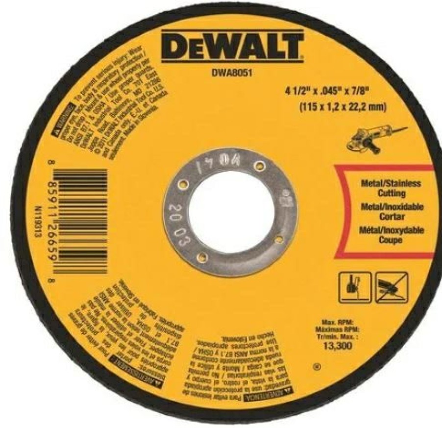 Dewalt 4-1/2 X .045 X 7/8 T1 Metal Cut-Off Wheels 10 Pack | * Wholesale