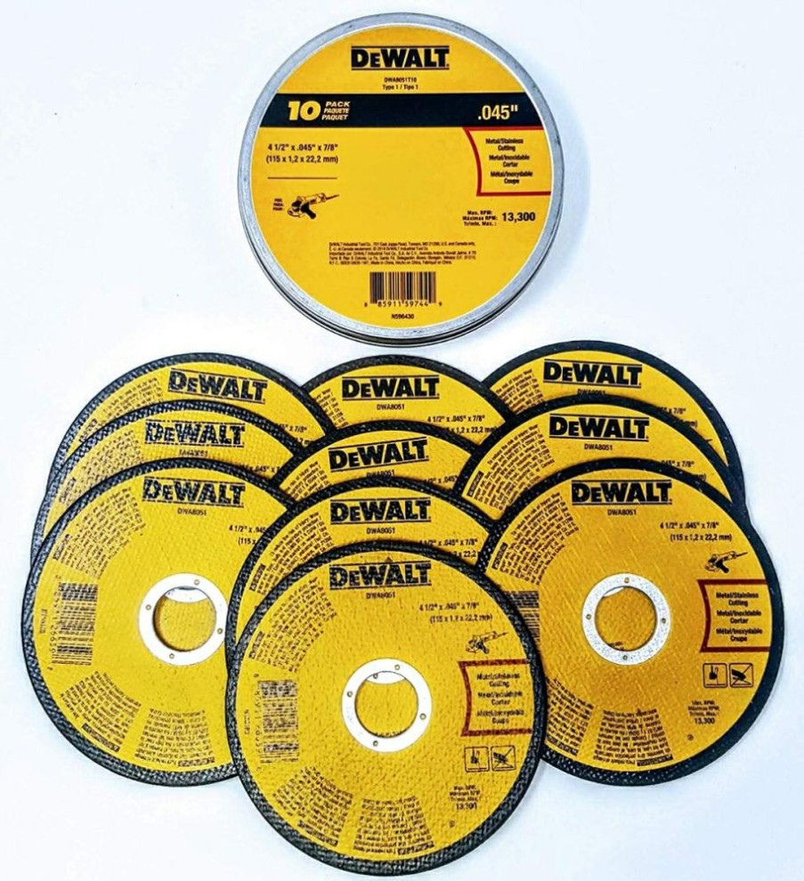 Dewalt 4-1/2 X .045 X 7/8 T1 Metal Cut-Off Wheels 10 Pack | * Wholesale