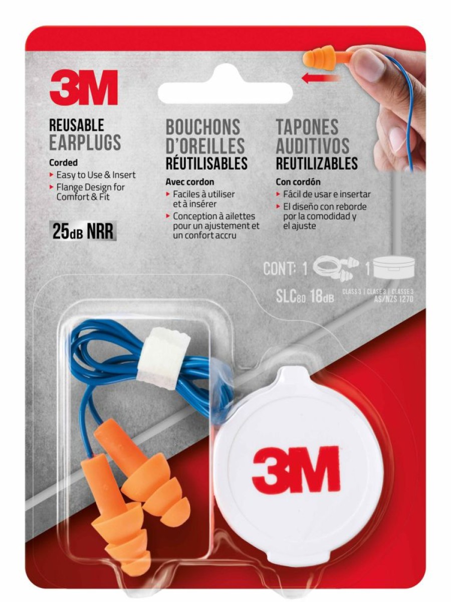 3M Corded Reusable Ear Plugs W/ Case | * Wholesale