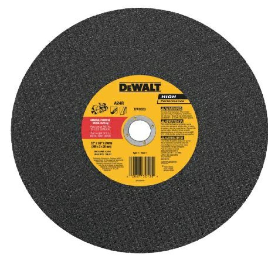 Dewalt Hp Metal 12-In X 1/8-In X 1-In Cutting High Speed Wheel Type 1 | * Hot