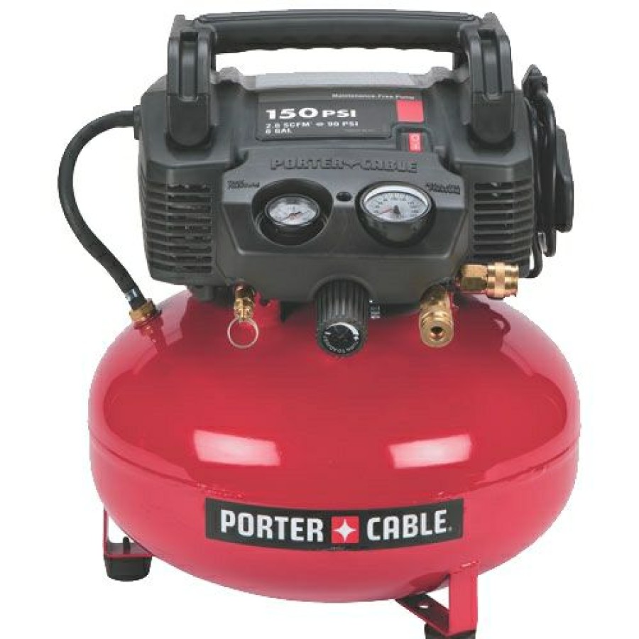 Porter Cable 150 Psi 6-Gallon Oil-Free Pancake Compressor | * Online