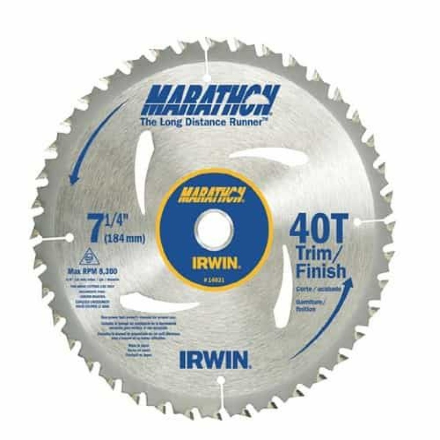 Irwin Tools Marathon 14031 7-1/4 Portable Corded Circular Saw Blade | * New