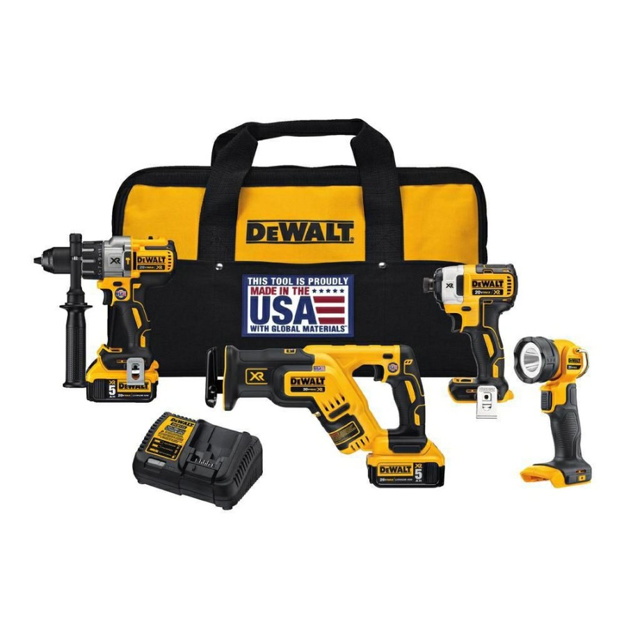 Dewalt 20-Volt Max Cordless 4 Tool Combo Kit | * Hot