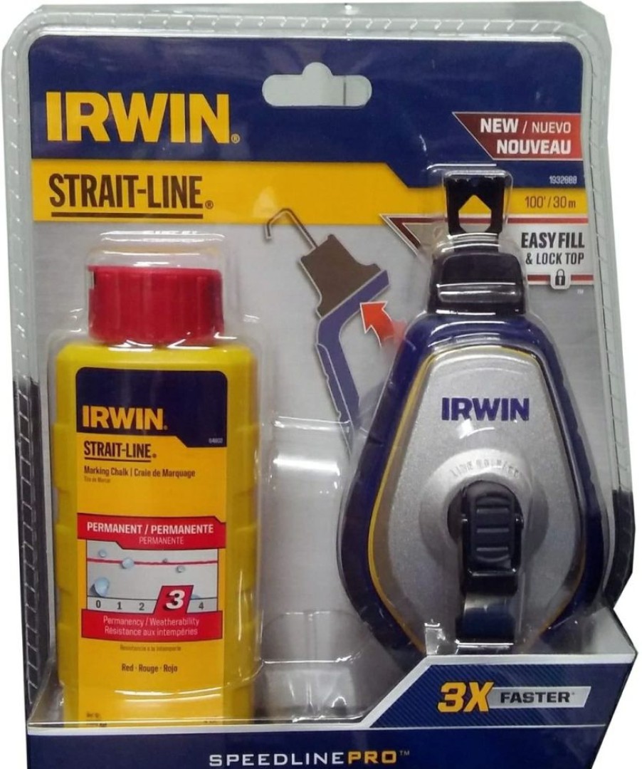 Irwin Tools Speed-Line Pro Chalk Reel & Red Chalk Combo | * New