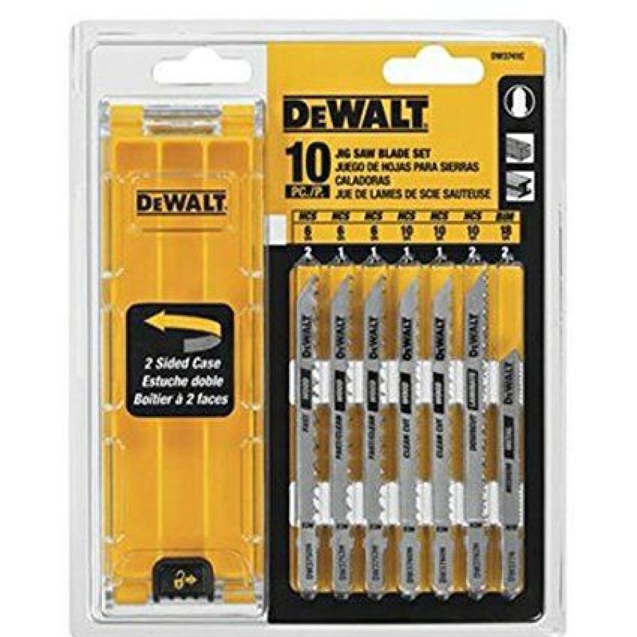 Dewalt 10 Piece T-Shank Jig Saw Blade Set W/ Case | * Wholesale