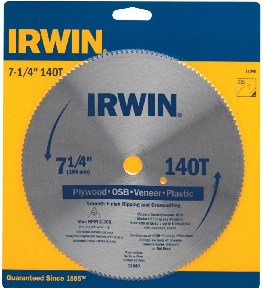 Irwin Tools Steel 7-1/4 Plywood Circular Saw Blade | * Hot