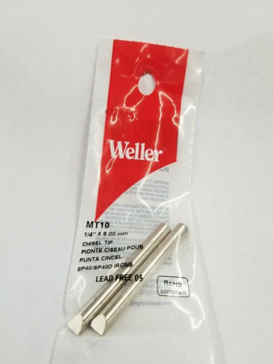 Mt10 Tip, Weller Soldering Chisel,1/4 , For Sp23/25D, 2/Pk | * Wholesale