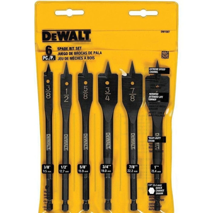 Dewalt 6 Pc. Heavy Duty Spade Bit Set | * Online