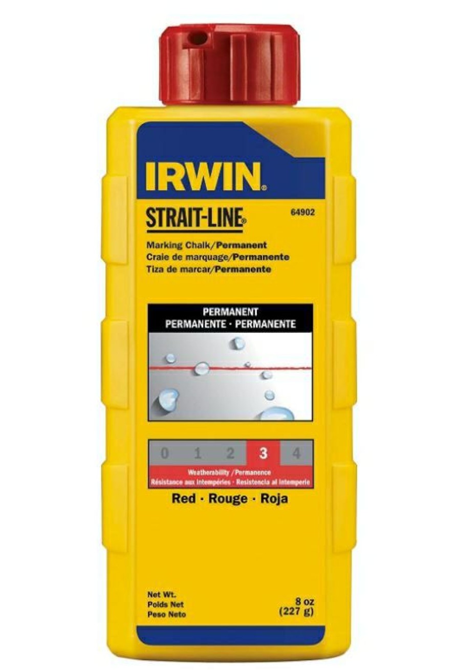 Irwin Strait-Line Permanent Red Marking Chalk, 8 Oz. | * New