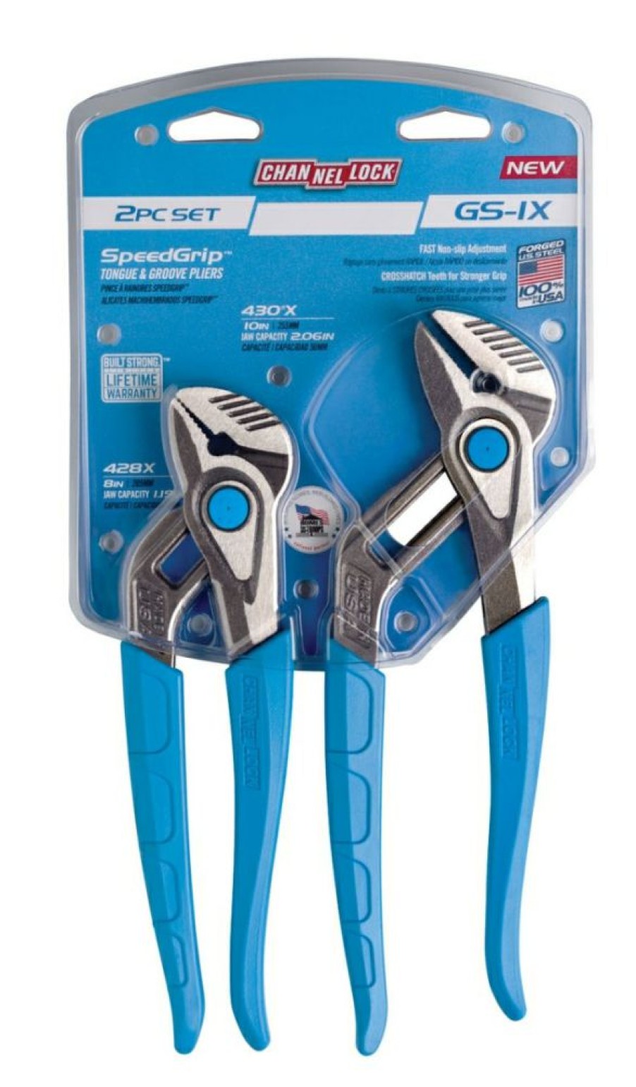 Channellock Gs-1X Speedgrip Tongue & Groove Pliers 2 Pk | * Clearance