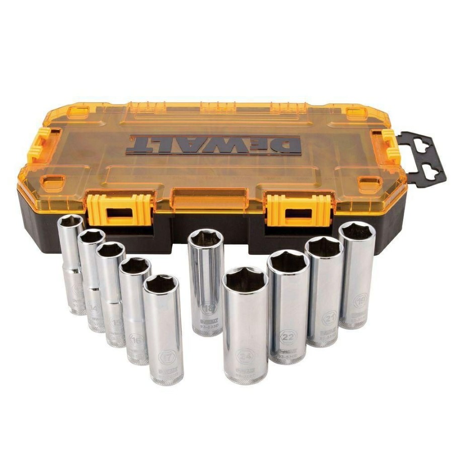 Dewalt 10 Pc. 1/2 Drive Deep Metric Socket Set | * New