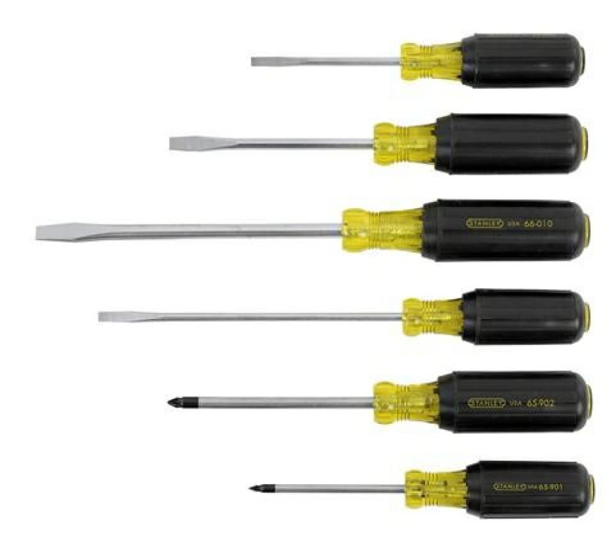 Stanley 6-Piece Vinyl Grip Screwdriver Set | * New