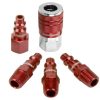 Colorconnex Coupler & Plug Kit (5 Piece), Industrial Type D, 1/4 In. Npt, Red | * Clearance