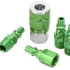 Colorconnex Coupler & Plug Kit (5 Piece), Aro Type B, 1/4 In. Npt, Green | * Best