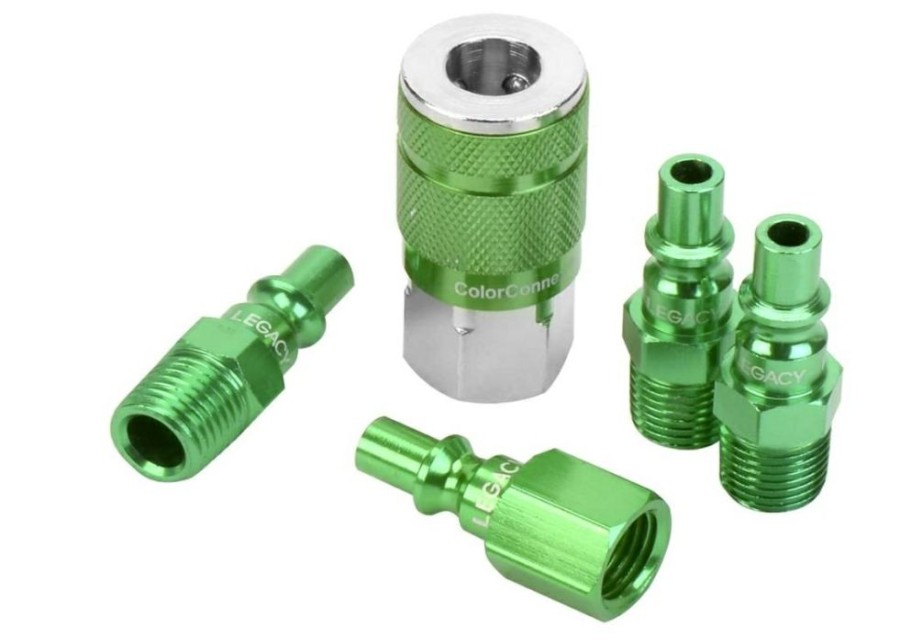 Colorconnex Coupler & Plug Kit (5 Piece), Aro Type B, 1/4 In. Npt, Green | * Best