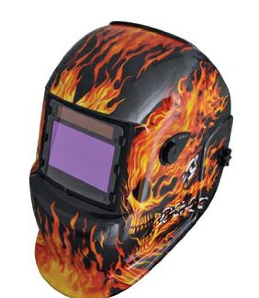 Kt Industries Flaming Skull Auto Darkening Welding Helmet | * Best