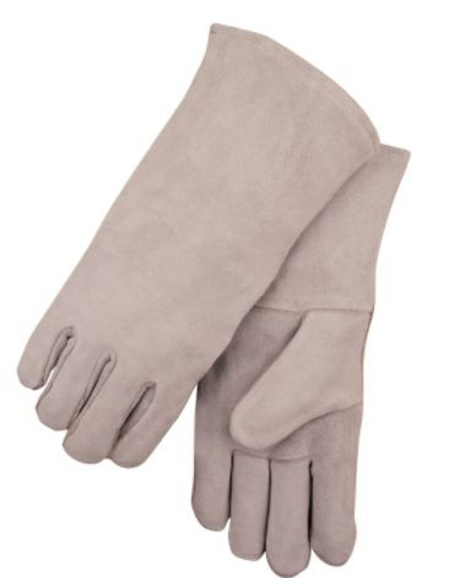 Black Stallion Gray Value-Priced Split Cowhide Stick Glove | * Hot