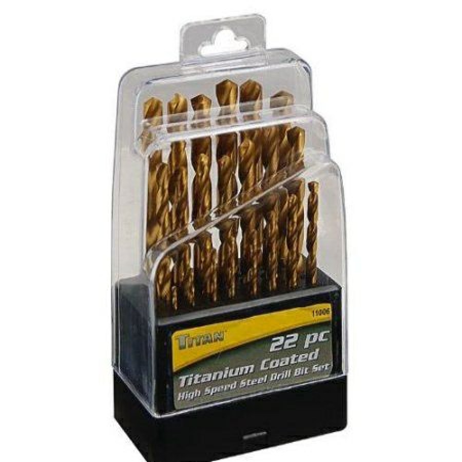 Titan 22-Piece Titanium-Coated Steel Drill Bit Set | * Clearance