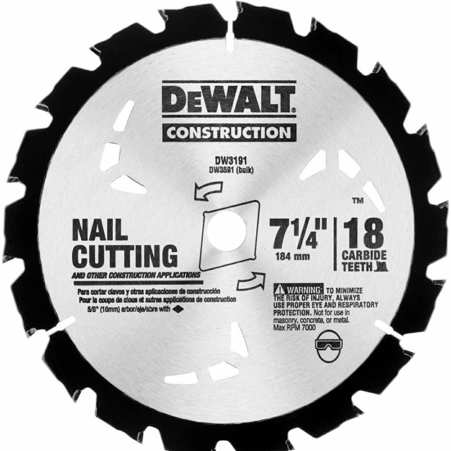 Dewalt 7 1/4 18T Nail Cutting Circular Saw Blade | * Best