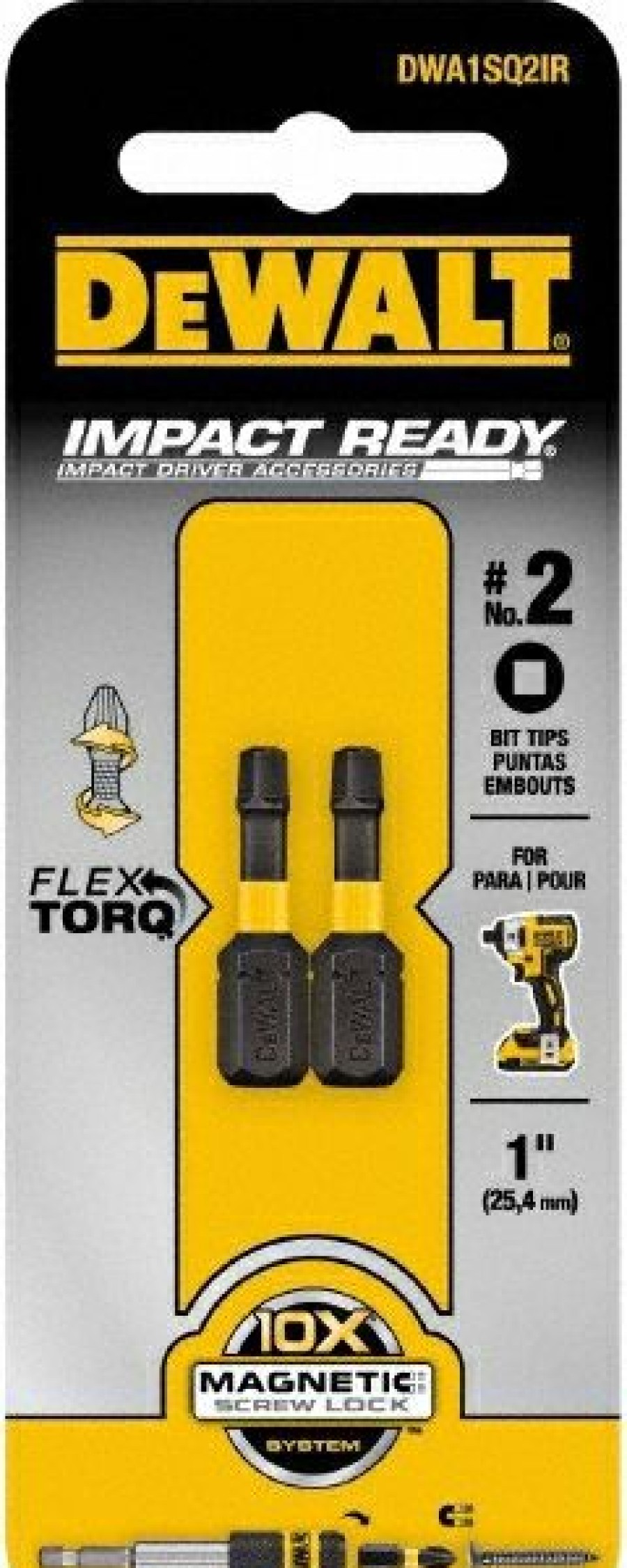 Dewalt 1 In Flextorq Screwdriving Bit Sq2 Tip | * Wholesale