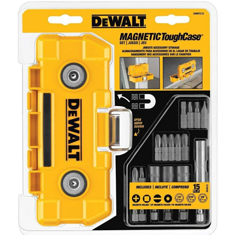 Dewalt 15 Pc Magnetic Toughcase | * New