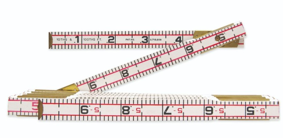 5/8 X 6 Red End Engineer'S Scale Wood Rule Folding | * Hot