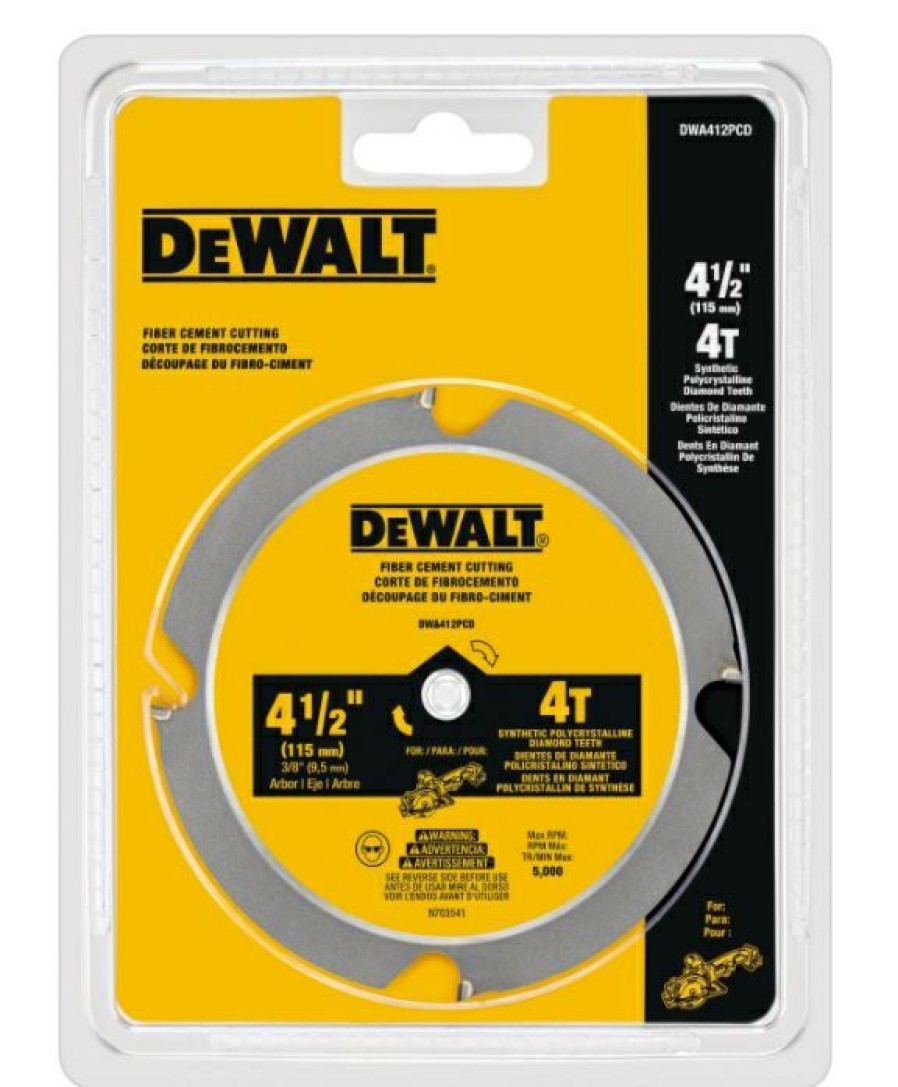 Dewalt Dwa412Pcd 4 1/2 Inch 4T Fiber Cement Cutting Circular Saw Blade | * Hot