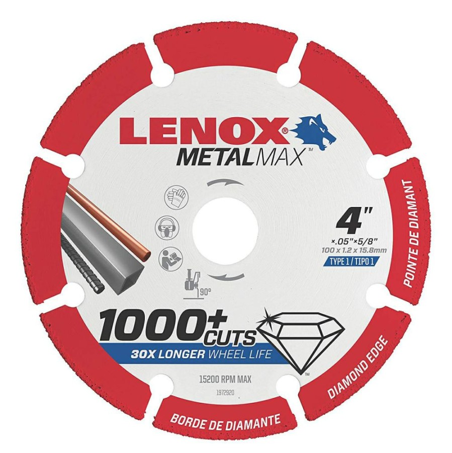 Lenox Metalmax Diamond Edge Cutoff Wheel, 4 X 5/8 , Angle Grinder | * Hot