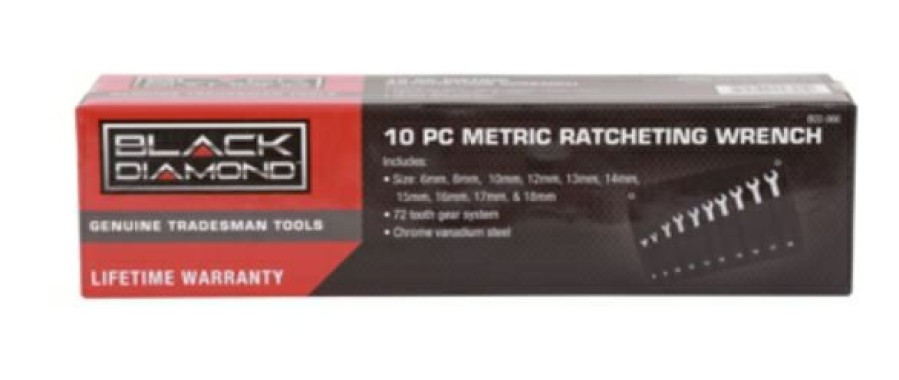 Black Diamond 10 Pc. Metric Ratcheting Wrench | * New